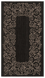 Safavieh Courtyard 2'-0" x 3'-7" Rug in Black / Beige