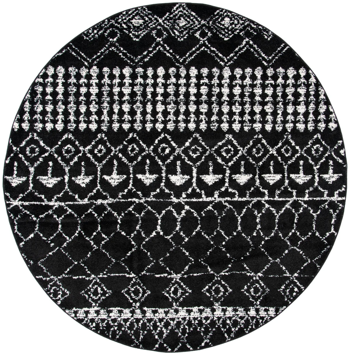 Safavieh Tulum 10'-0" x 10'-0" Rug in Black / Ivory