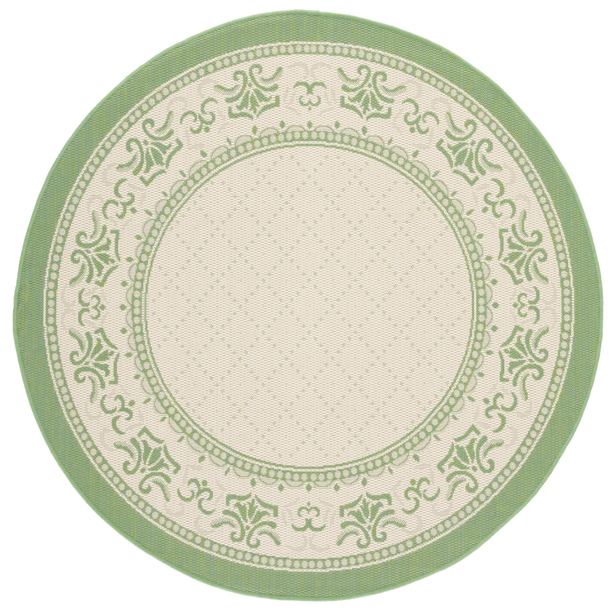 Safavieh Courtyard 5'-3" x 5'-3" Rug in Natural / Olive