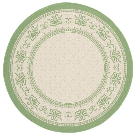Safavieh Courtyard 5'-3" x 5'-3" Rug in Natural / Olive