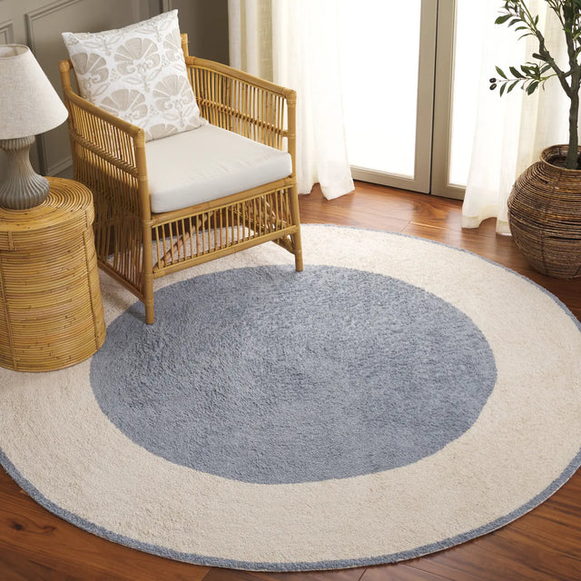 Safavieh Easy Care 6'-0" x 6'-0" Rug in Ivory / Blue