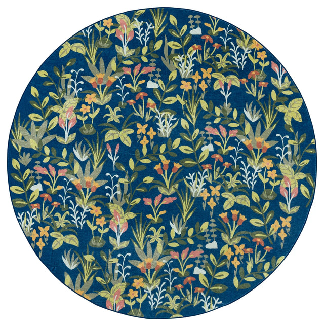 Safavieh Martha Stewart Washable 6'-0" x 6'-0" Rug in Navy / Gold