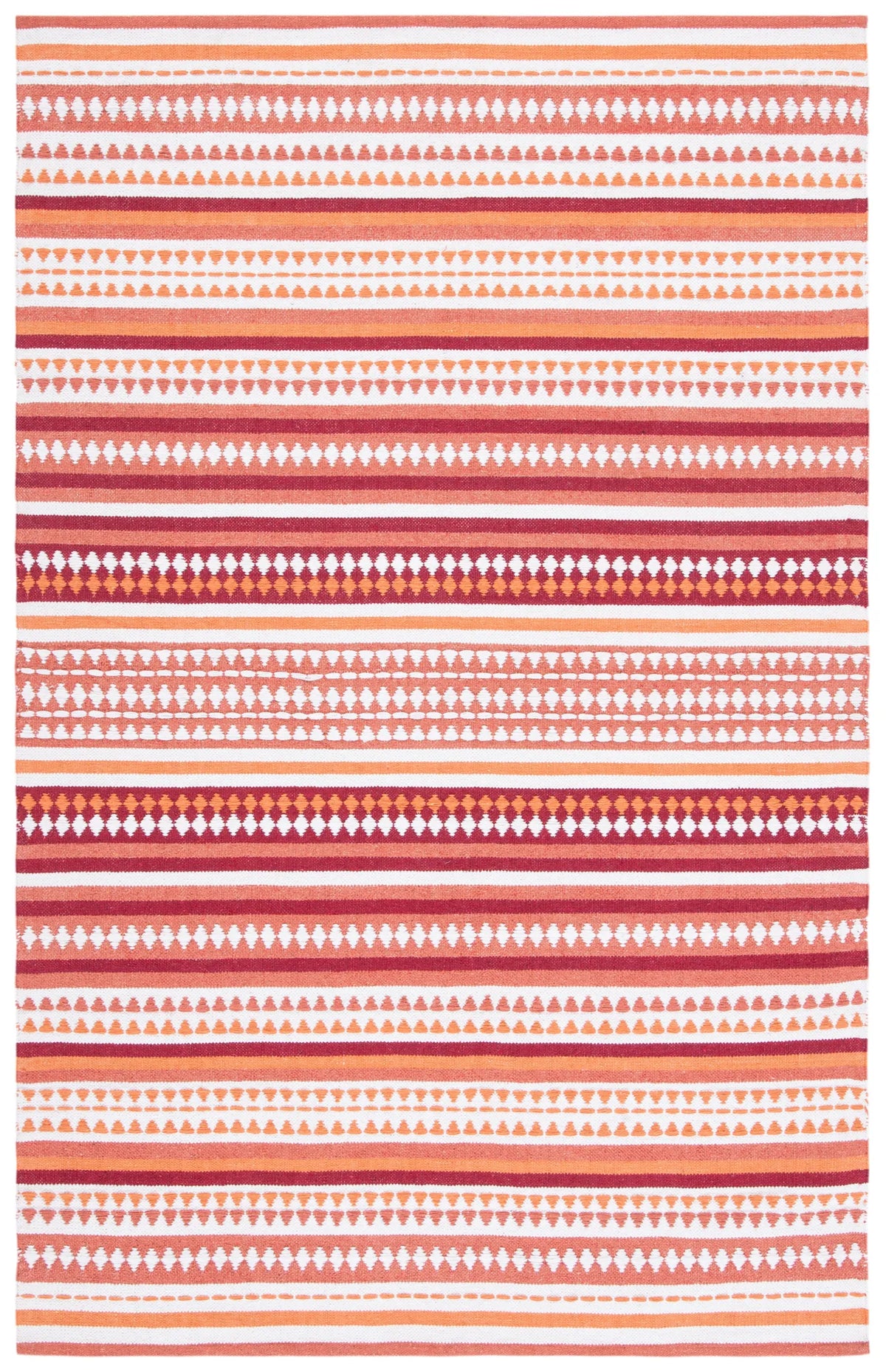 Safavieh Montauk 4'-0" x 6'-0" Rug in Orange / Ivory