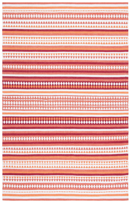 Safavieh Montauk 4'-0" x 6'-0" Rug in Orange / Ivory