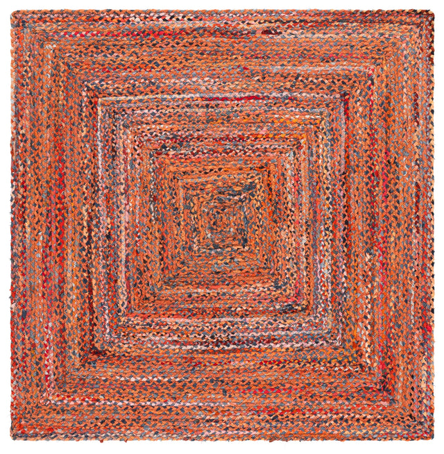 Safavieh Braided 6'-0" x 6'-0" Rug in Orange / Rust