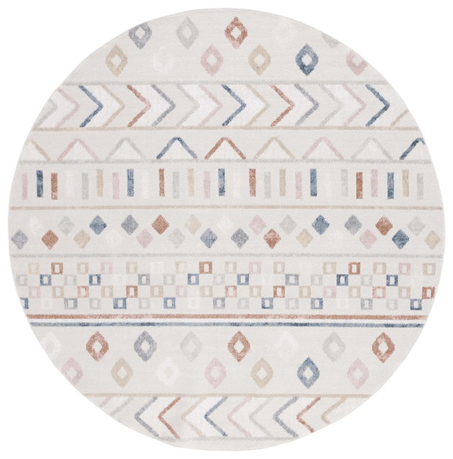 Safavieh Blair Washable 6'-7" x 6'-7" Rug in Beige / Multi