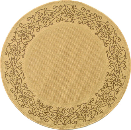 Safavieh Courtyard 5'-3" x 5'-3" Rug in Natural / Brown