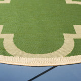Safavieh Courtyard 5'-3" x 5'-3" Rug in Green / Beige