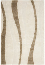 Safavieh Florida Shag 5'-3" x 7'-6" Rug in Cream / Dark Brown