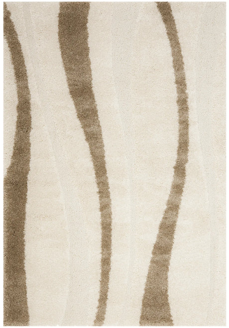 Safavieh Florida Shag 5'-3" x 7'-6" Rug in Cream / Dark Brown