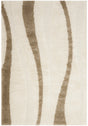 Safavieh Florida Shag 5'-3" x 7'-6" Rug in Cream / Dark Brown