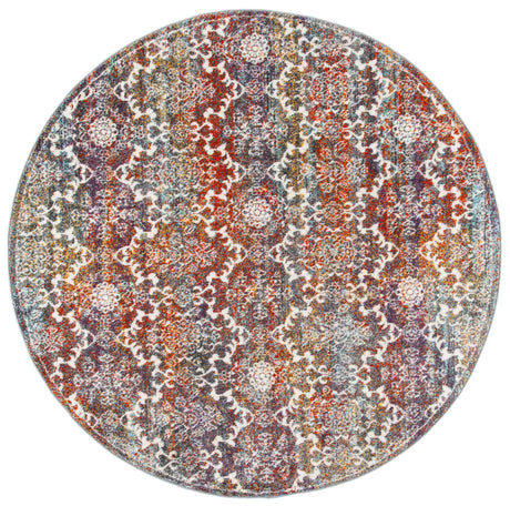 Safavieh Madison 900 6'-7" x 6'-7" Rug in Light Grey / Rust