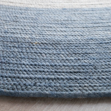 Safavieh Braided 5'-0" x 5'-0" Rug in Ivory / Blue