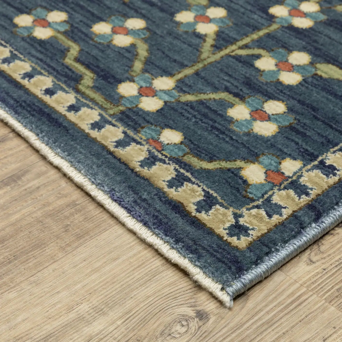 Oriental Weavers Sphinx Francesca Fr02L Blue/ Multi Rug - corner detail