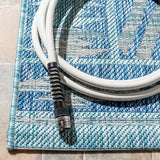 Safavieh Courtyard 6'-7" x 9'-6" Rug in Navy / Aqua