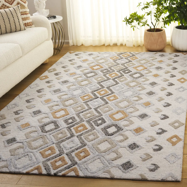 Safavieh Casablanca Shag 4'-0" x 6'-0" Rug in Ivory / Rust