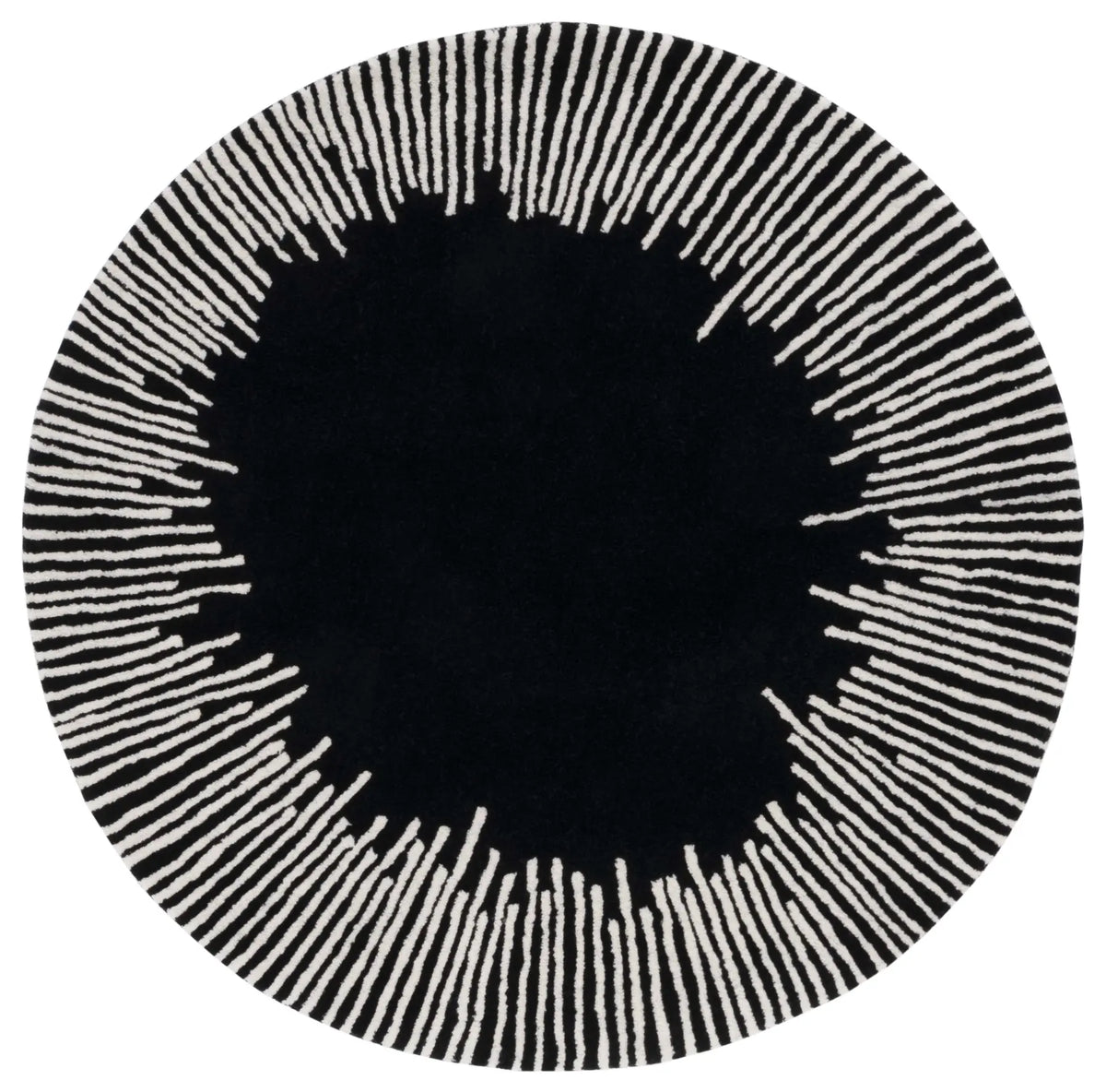 Safavieh Fifth Avenue 5'-0" x 5'-0" Rug in Black / Ivory