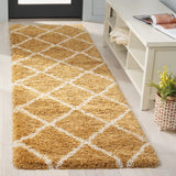 Safavieh Hudson Shag 2'-3" x 8'-0" Rug in Gold / Ivory