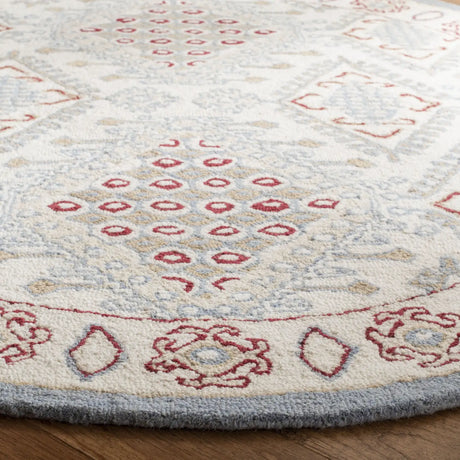 Safavieh Micro-Loop 5'-0" x 5'-0" Rug in Ivory / Red