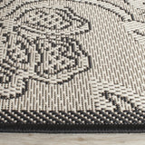 Safavieh Courtyard 2'-3" x 10'-0" Rug in Sand / Black