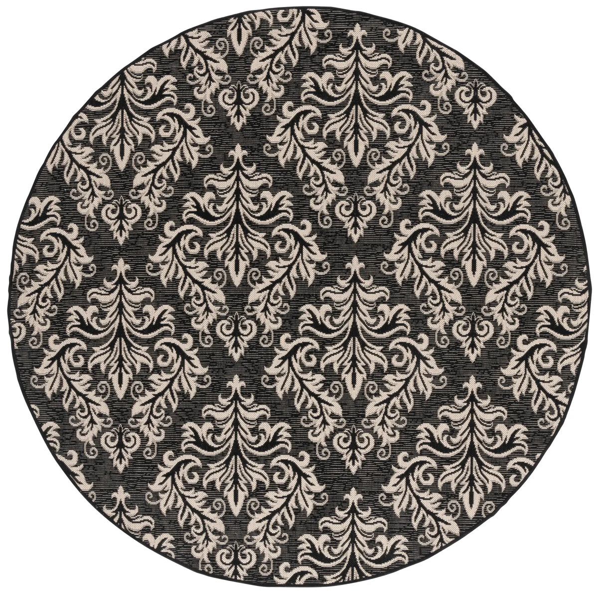 Safavieh Courtyard 6'-7" x 6'-7" Rug in Black / Creme
