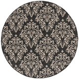 Safavieh Courtyard 6'-7" x 6'-7" Rug in Black / Creme