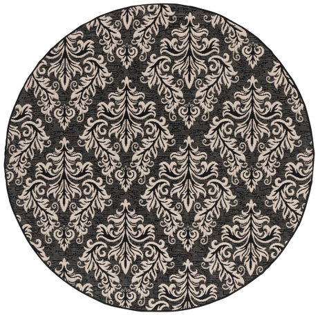 Safavieh Courtyard 6'-7" x 6'-7" Rug in Black / Creme