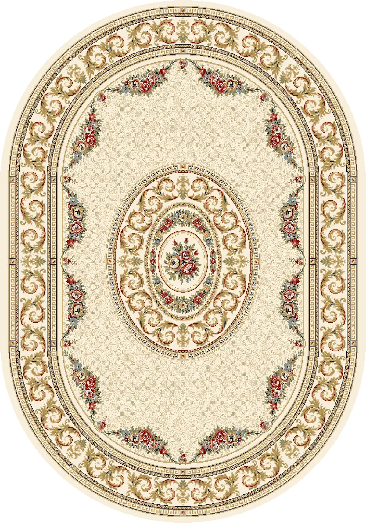 Dynamic Rugs Ancient Garden 57226 Ivory Rugs - Oval