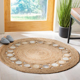 Safavieh Natural Fiber 3'-0" x 3'-0" Rug in Beige / Grey