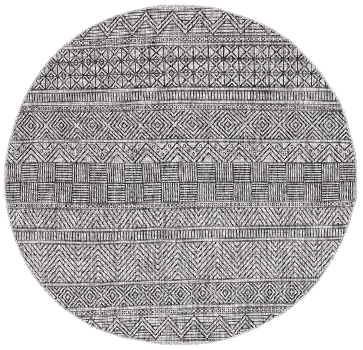 Safavieh Courtyard 5'-3" x 5'-3" Rug in Black / Grey