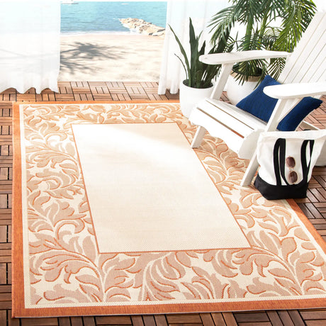 Safavieh Courtyard 4'-0" x 5'-7" Rug in Natural / Terra