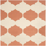 Safavieh Courtyard 5'-3" x 5'-3" Rug in Beige / Terracotta