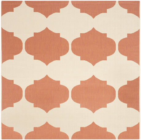 Safavieh Courtyard 5'-3" x 5'-3" Rug in Beige / Terracotta