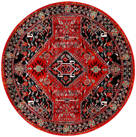 Safavieh Vintage Hamadan 6'-7" x 6'-7" Rug in Red / Black