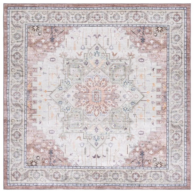 Safavieh Arizona 6'-0" x 6'-0" Rug in Beige Green / Brown