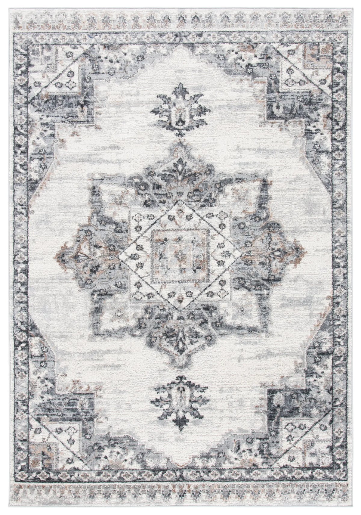 Safavieh Shivan 100 4'-0" x 6'-0" Rug in Ivory / Grey