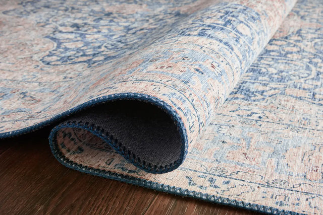 Loloi Layla Lay-07 Blue / Tangerine Rugs - pile height