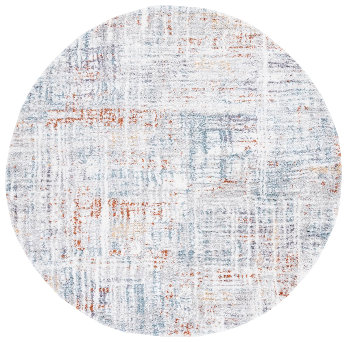 Safavieh Berber Shag 7'-0" x 7'-0" Rug in Blue Rust / Ivory