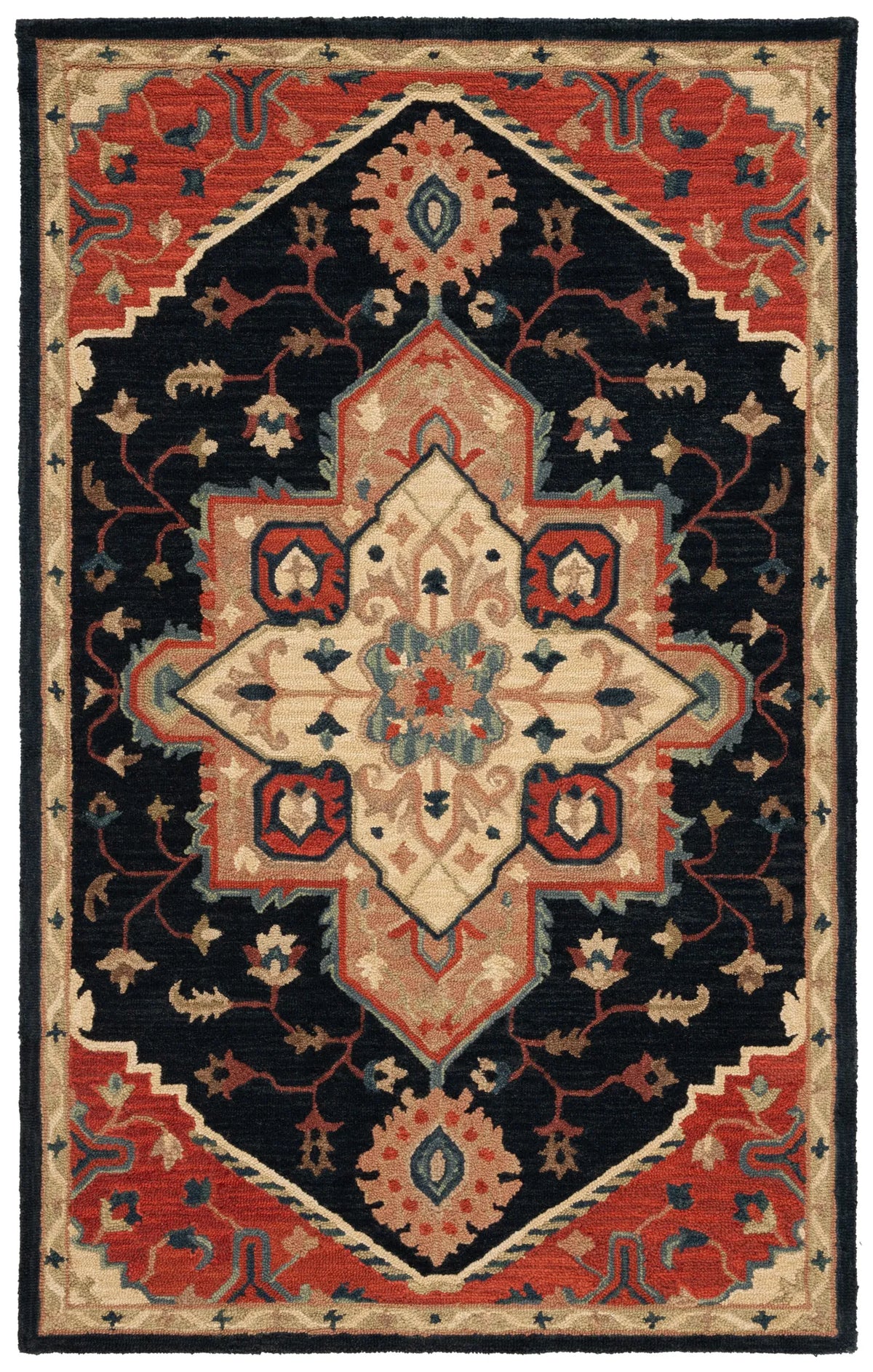 Safavieh Heritage 4'-0" x 6'-0" Rug in Navy / Red