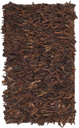 Safavieh Leather Shag 2'-0" x 3'-0" Rug in Saddle