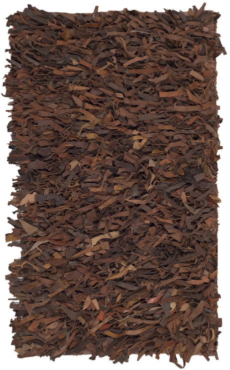 Safavieh Leather Shag 2'-0" x 3'-0" Rug in Saddle