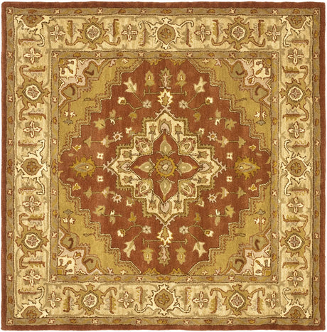 Safavieh Heritage 6'-0" x 6'-0" Rug in Rust / Gold