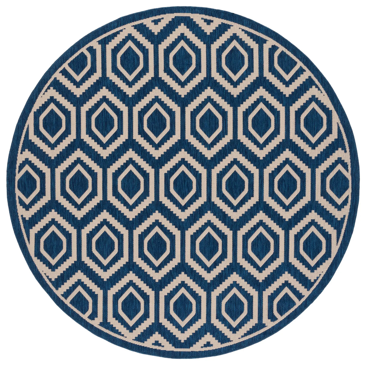 Safavieh Courtyard 5'-3" x 5'-3" Rug in Navy / Beige