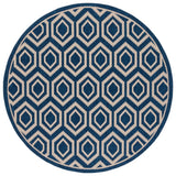 Safavieh Courtyard 5'-3" x 5'-3" Rug in Navy / Beige
