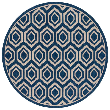 Safavieh Courtyard 5'-3" x 5'-3" Rug in Navy / Beige