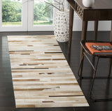 Safavieh Studio Leather 2'-3" x 11'-0" Rug in Tan / Ivory