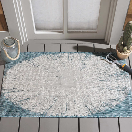 Safavieh Courtyard 2'-0" x 3'-7" Rug in Beige / Aqua