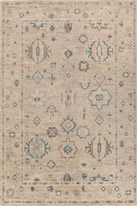 Chandra Yazmin YAZ-58201 Tan / Brown / Green rug, flat view