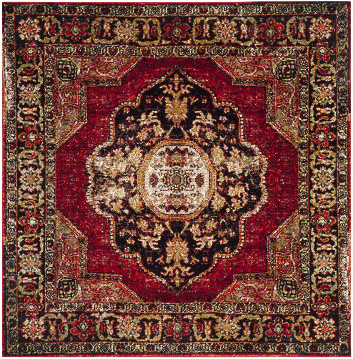 Safavieh Vintage Hamadan 6'-7" x 6'-7" Rug in Red / Multi