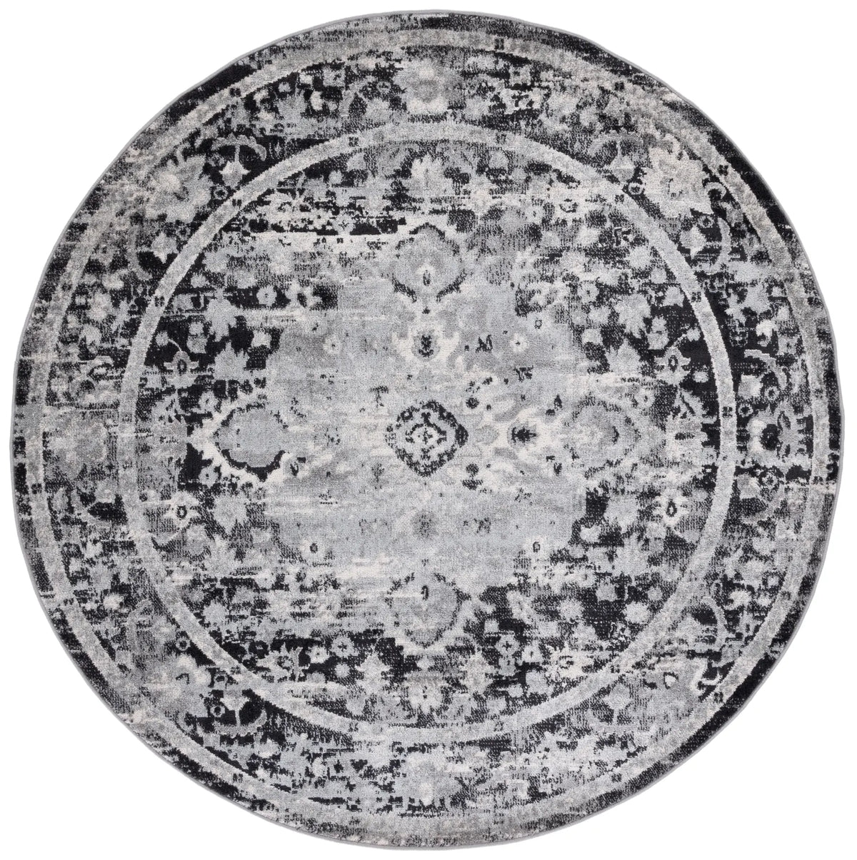 Safavieh Madison 6'-7" x 6'-7" Rug in Black / Grey